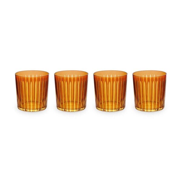 L'Objet Prism Amber Double Old Fashioned Glasses - Set of 4 | Kneen & Co