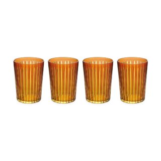 L'Objet Prism Amber Highball Glasses - Set of 4 | Kneen & Co