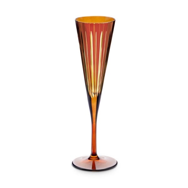 L'Objet Prism Amber Champagne Flutes - Set of 4 | Kneen & Co