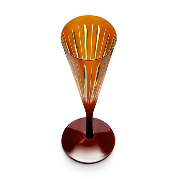 L'Objet Prism Amber Champagne Flutes - Set of 4 | Kneen & Co