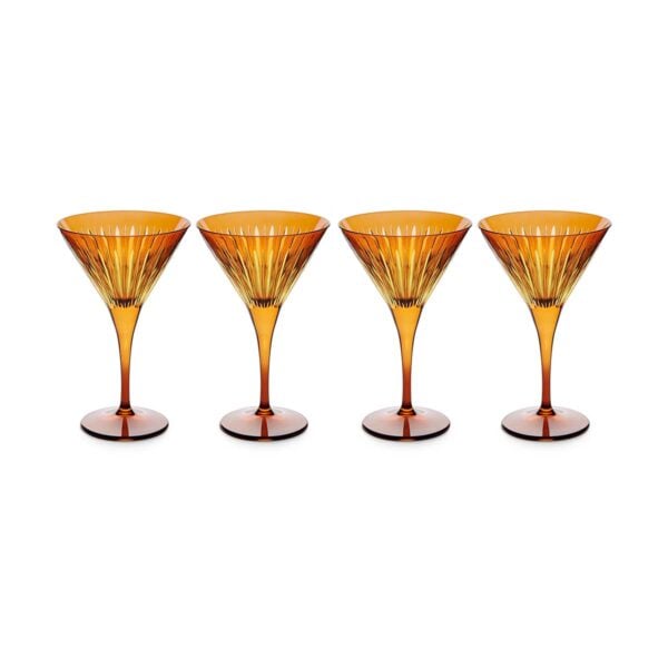 L'Objet Prism Amber Martini Glasses - Set of 4 | Kneen & Co
