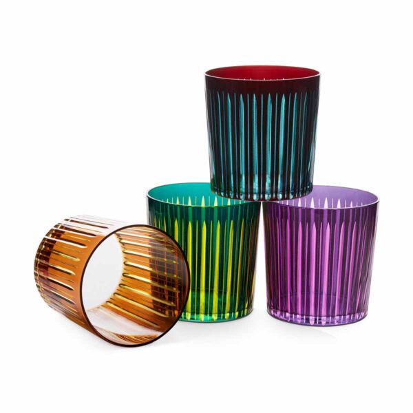 L'Objet Prism Assorted Double Old Fashioned Glasses - Set of 4 | Kneen & Co