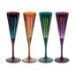 L'Objet Prism Assorted Champagne Flutes - Set of 4 | Kneen & Co