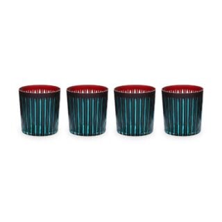 L'Objet Prism Bordeaux Double Old Fashioned Glasses - Set of 4 | Kneen & Co