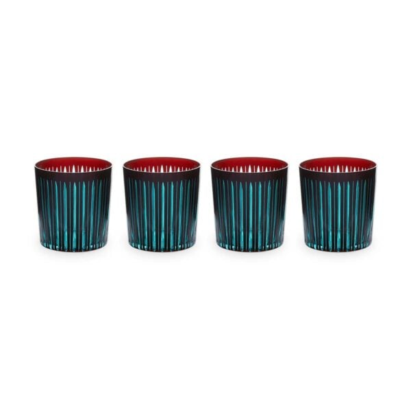 L'Objet Prism Bordeaux Double Old Fashioned Glasses - Set of 4 | Kneen & Co