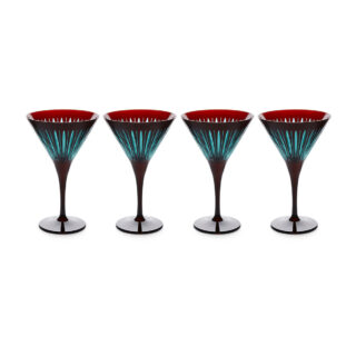 L'Objet Prism Bordeaux Martini Glasses - Set of 4 | Kneen & Co