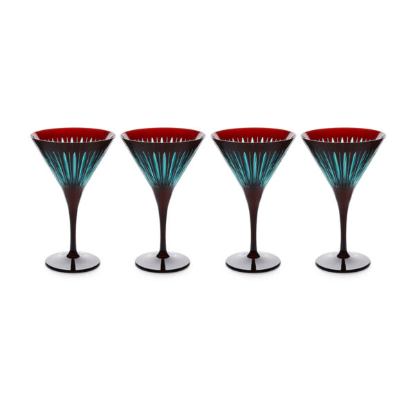 L'Objet Prism Bordeaux Martini Glasses - Set of 4 | Kneen & Co