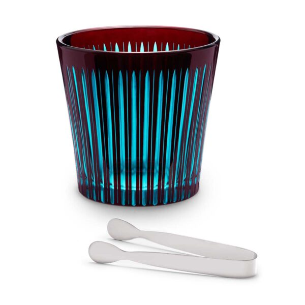 LOBJET-PRISM-BORDEAUX-Glassware-PS7088b-1200x1200-100KB L'Objet Prism Bordeaux Ice Bucket + Tongs | Kneen & Co