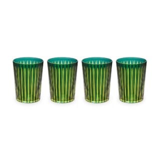 L'Objet Prism Green Highball Glasses - Set of 4 | Kneen & Co