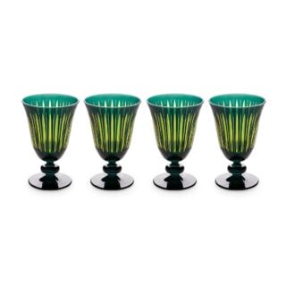 L'Objet Prism Green Wine Glasses - Set of 4 | Kneen & Co