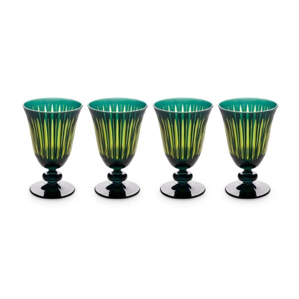 LOBJET-PRISM-GREEN-Glassware-PS6030-wine-group-1200x1200-100KB L'Objet Prism Green Wine Glasses - Set of 4 | Kneen & Co