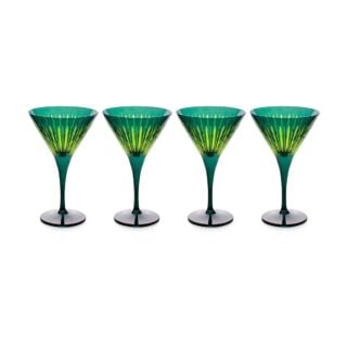 L'Objet Prism Green Martini Glasses - Set of 4 | Kneen & Co