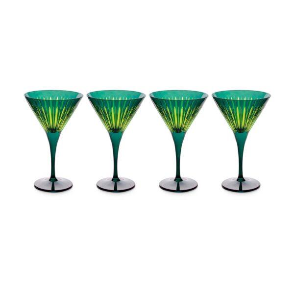 L'Objet Prism Green Martini Glasses - Set of 4 | Kneen & Co