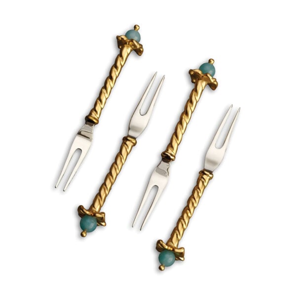 LOBJET-TableAccssrs-CocktailCutlery-CU39-1200x1200-100KB L'Objet Fortuny Venise Two-Prong Picks - Set of 4 | Kneen & Co
