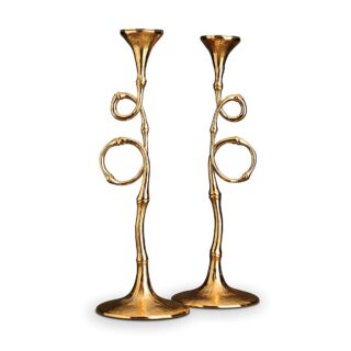 L'objet Evoca Gold Candlesticks (Set of 2) | Kneen & Co