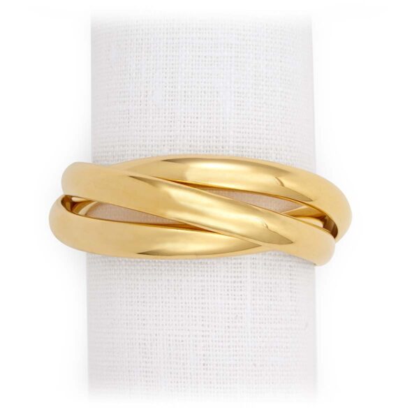 L'Objet Three Ring Napkin Jewels in Gold - Set of 4 | Kneen & Co