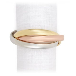 L'Objet Three Ring Napkin Jewels in Tricolor - Set of 4 | Kneen & Co