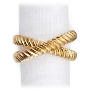 L'Objet Deco Twist Napkin Jewels in Gold - Set of 4 | Kneen & Co