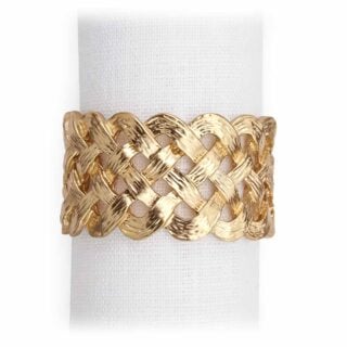 L'Objet Braid Napkin Jewels in Gold - Set of 4 | Kneen & Co
