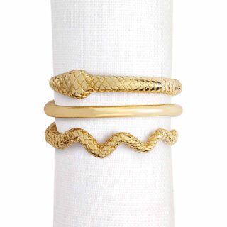 L'Objet Snake Napkin Rings in Gold - Set of 4 | Kneen & Co