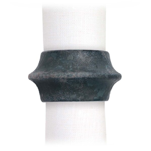L'Objet Terra Cuff Napkin Rings in Aged Iron - Set of 4 | Kneen & Co