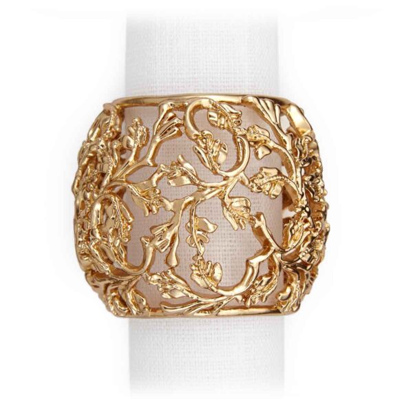 LOBJET-TableAccssrs-NapkinRings-NJ9700-1200x1200-100KB L'Objet Lorél Napkin Jewels in Gold - Set of 4 | Kneen & Co