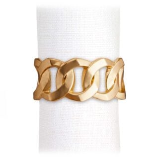 L'Objet Cuban Link Napkin Rings in Gold | Kneen & Co