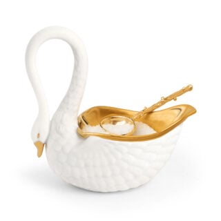 L’Objet Swan White Salt Cellar | Kneen & Co