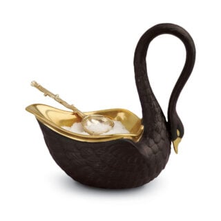 L’Objet Swan Black Salt Cellar | Kneen & Co