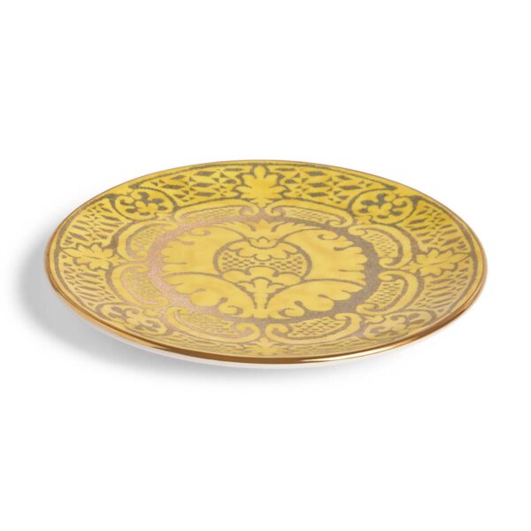 L'Objet Fortuny Orsini Yellow Dessert Plate – Set of 4 | Kneen & Co