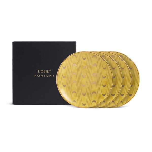 L'Objet Fortuny Apollo Yellow Canape Plate – Set of 4 | Kneen & Co
