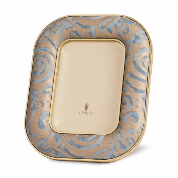 LOBJET-XFortuny-FRAMES-LPF121a-1200x1200-100KB L'Objet Fortuny Rue Jacob Frame in Maori Blue | Kneen & Co