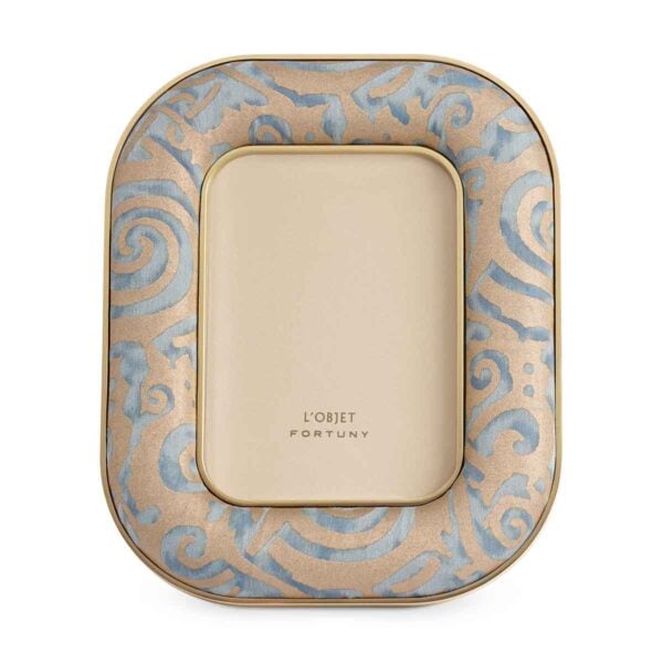 LOBJET-XFortuny-FRAMES-LPF121b-1200x1200-100KB L'Objet Fortuny Rue Jacob Frame in Maori Blue | Kneen & Co
