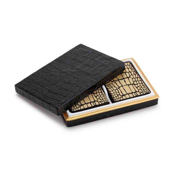 LOBJET-XFortuny-GAMES-G210a-1200x1200-100KB L'objet Crocodile Gold Playing Cards (Two Decks) | Kneen & Co