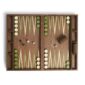 L'Objet Fortuny Backgammon in Camo Isole/Military Green | Kneen & Co