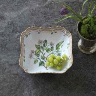 RC-FloraDanica-squared-bowl-1200w-100KB Royal Copenhagen Flora Danica Collection mood image | Kneen & Co