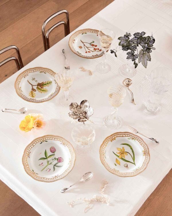 RC-S2-2024-Line-Extension-FD-4-Seasons-Plate-Lace-Bord-Spring-Summer-Autumn-Winter-25cm-1200w-100KB Royal Copenhagen Flora Danica Collection mood image | Kneen & Co