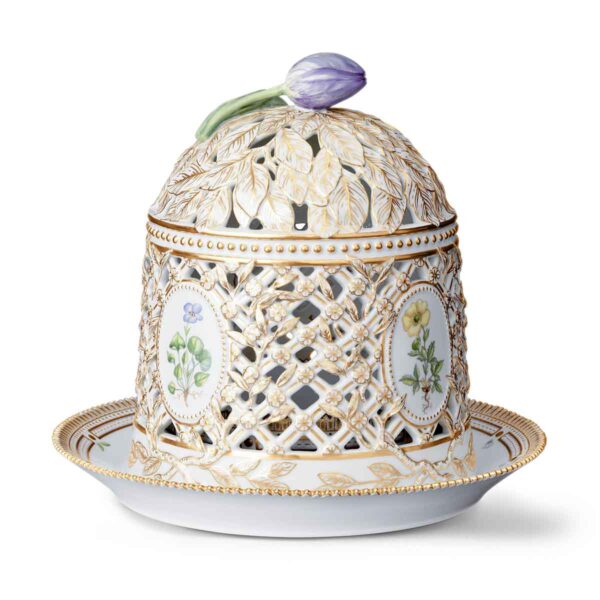 Royal Copenhagen Flora Danica Ice Bell on Dish | Kneen & Co