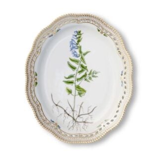 Royal Copenhagen Flora Danica Oval Dish Lace Border | Kneen & Co