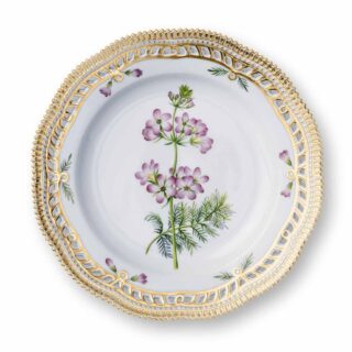 Royal Copenhagen Flora Danica Lunch Plate with Lace Border | Kneen & Co