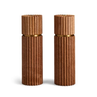 L'Objet Ionic Salt and Pepper Mill in Natural Oak - Set of 2 | Kneen & Co
