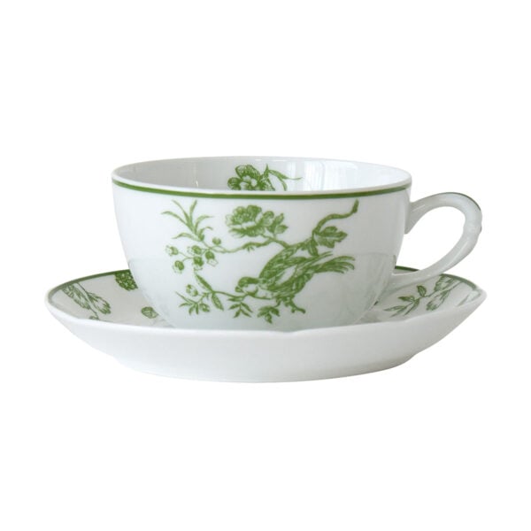 AlbertineGreen-23664-PTThe2-2067x2067-1200x1200-100KB Bernardaud Albertine Tea Cup and Saucer | Kneen & Co