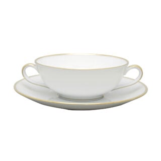 Bernardaud Palmyre Cream Soup Cup and Saucer | Kneen & Co
