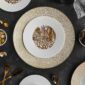 Bernardaud Ecume Mordoré Dinnerware set on wood table | Kneen & Co