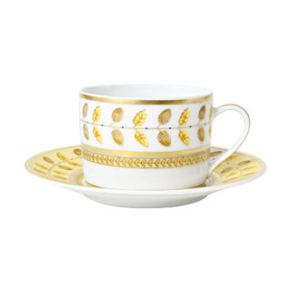 Bernardaud Constance Jaune Tea Cup and Saucer | Kneen & Co