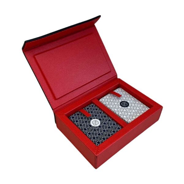 Giobagnara Parma Playing Card Holder Golfskin Coral | Kneen & Co