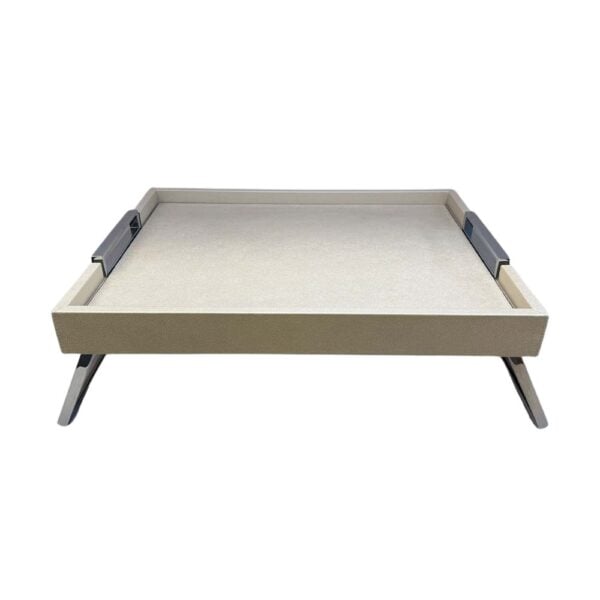 GIOBAGNARA-Showroom-NOBG_11-1000x1000-100KB Giobagnara Vic Bed Tray in Ivory Golf Leather with Chrome | Kneen & Co