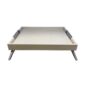 Giobagnara Vic Bed Tray in Ivory Golf Leather with Chrome | Kneen & Co