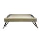 Giobagnara Vic Bed Tray in Ivory Golf Leather with Chrome | Kneen & Co