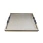 Giobagnara Vic Bed Tray in Ivory Golf Leather with Chrome | Kneen & Co